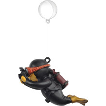Floating Fish Tank Decor Diver Design Black