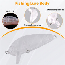10Pcs Fishing Lure Body 5cm 2.7G Unpainted Crankbait Vib Minnow Wobblers Hard Bait Blank Lures