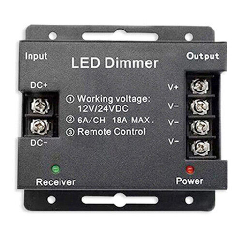 2X 18A LED Monochrome Controller Dimmer 12V 24V with RF Wireless Touch Remote Control for Single Color Light Bar 2