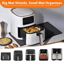Silicone Mats for Countertop, Kitchen Countertop Protector with Cooking Utensil Holder, Air Fryer Mat