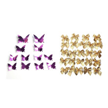 24Pcs Hanging Bowknot Bow Butterfly Decore Tree Cute Christmas Tree & 12 Pcs Arrive Mirror 3D Butterfly Wall Stickers