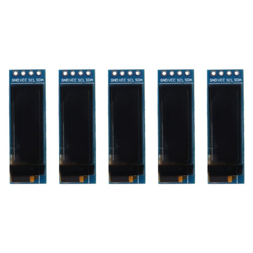 5 Pieces I2C Display Module 0.91 Inch I2C OLED Display Module I2C OLED Screen Driver  3.3V-5V(White Light)