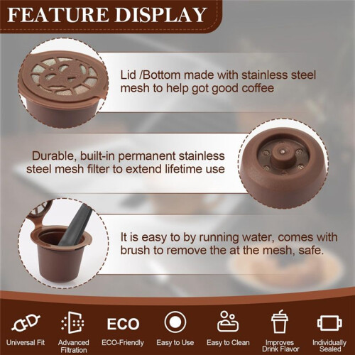 Coffee Capsule Filter for  Coffee Machines Replacement for  Capsules Refillable Coffee Filter Capsule 2