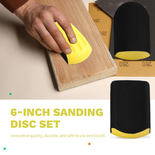 6 Inch Hand Sanding Blocks Rectangle and Mouse-Shaped Hook for Woodworking Hook Backing Sandpaper Holder 5Pcs