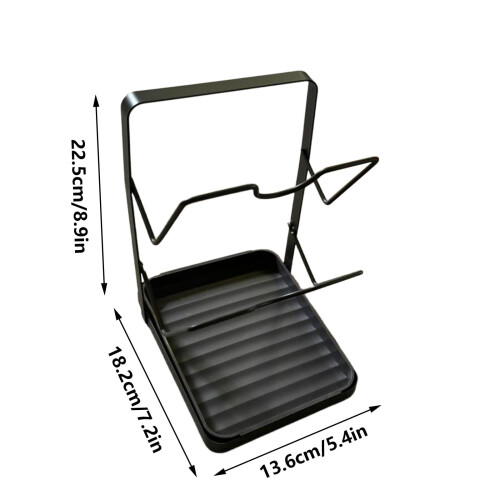 Kitchen Pot Cover Rack with Spatula Storage and Cutting 2