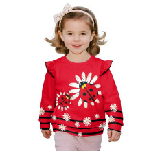 Red Ladybug Toddler Girl Oversized Sweatshirt 4-5T