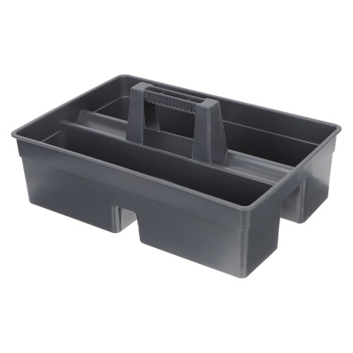 Plastic Cleaning Tool Box Dark Grey with Handle