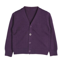 Girls' Long Sleeve Button Cardigan Purple Size 6Y