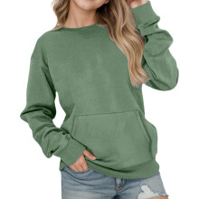 Oversized Drop Shoulder Pullover Hoodie Green 4-5 Years