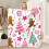 Christmas Flannel Blanket Pink Gingerbread Tree Design 3
