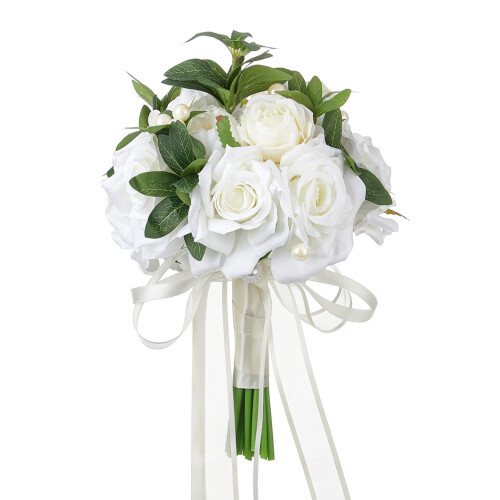 Artificial Rose Wedding Bouquet Round Toss Bunch 2