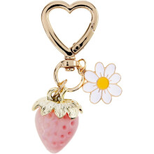 Strawberry Keychain Kawaii Heart Flower Daisy 1pc