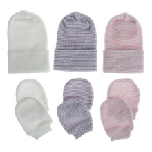 Newborn Hat and Gloves Set Cotton White 1 Set