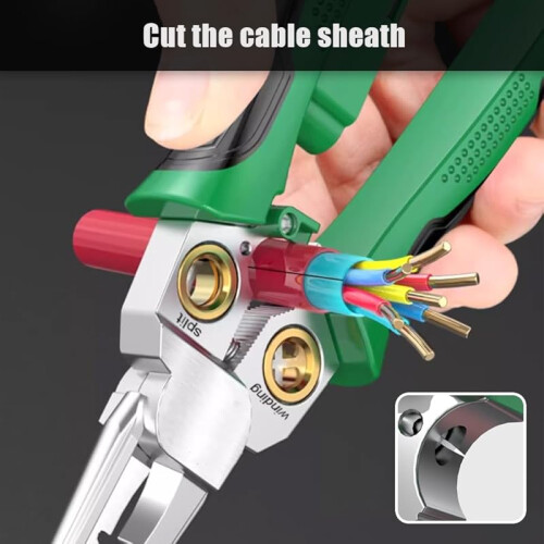 Wire Stripper with Voltage Tester 8-in-1 Green 2