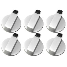 Stoves Cooker Knobs,Oven Knob 6pcs,Zinc alloy 6mm Universal Silver Gas Stove Control Knobs Adaptors Oven Rotary Cooking Surface Control Locks