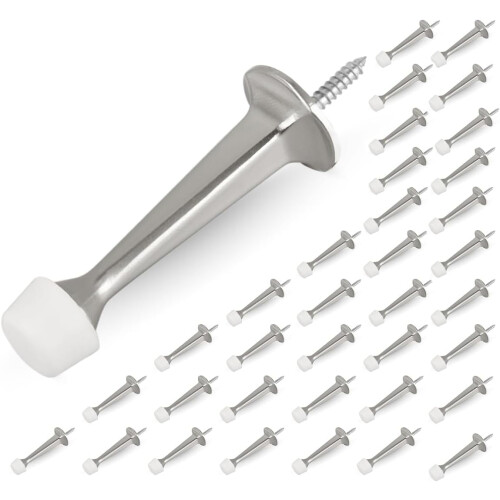Heavy Duty Rigid Door Stopper with Soft Rubber Tip 12 Pack