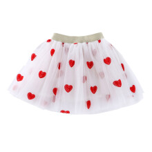 Girls Ballet Tutu Skirt with Embroidered Heart Mesh Waist