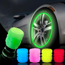 Glow-in-the-Dark Tire Valve Caps for Cars and Bikes Set of 4