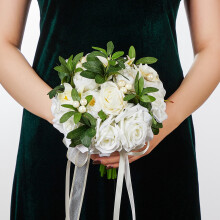 Artificial Rose Wedding Bouquet Round Toss Bunch