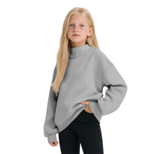 Girls' Warm Winter Hooded Sweatshirt Light Gray 11-13 Years