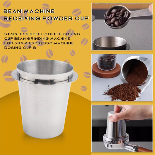 Stainless Steel Coffee Dosing Cup Bean Grinding Machine for 58mm Espresso Machine Dosing Cup-B 1