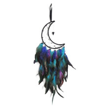 Maan DreamCatcher, Handgemaakte Feather Dreamcatcher Boho Muur Hangende Ornament Zegen Cadeau voor Slaapkamer Feestdecoratie