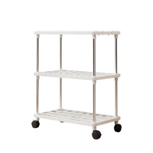 Rolling Storage Shelves White Floor Shelving Unit 4-Tier