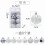 Christmas Ball Ornaments White Silver Glitter 8 pcs 3