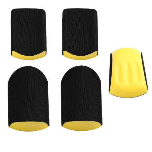 6 Inch Hand Sanding Blocks Rectangle and Mouse-Shaped Hook for Woodworking Hook Backing Sandpaper Holder 5Pcs 1