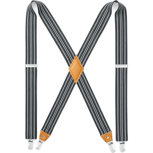Men's X-Back Suspenders 1.4 Inch Adjustable Elastic with 4