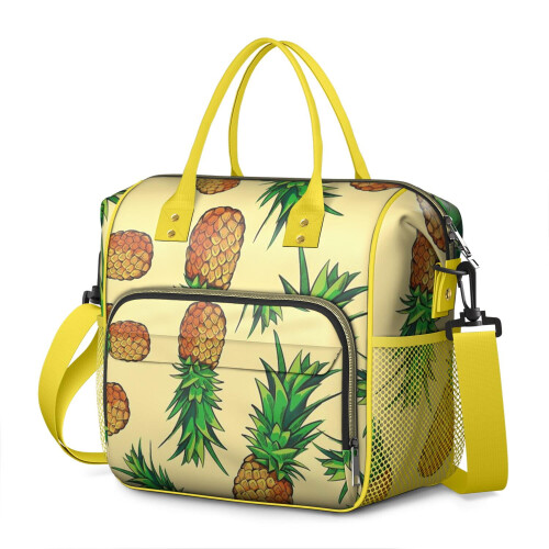 Insulated Lunch Bag Pineapple Hawaiian Design Large