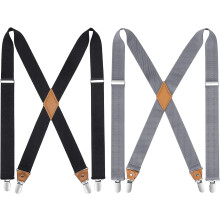 Men's X-Back Suspenders 1.4 Inch Adjustable Elastic with 4