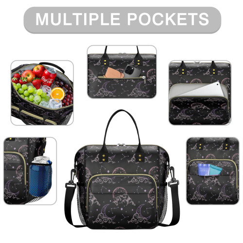 Gothic Insulated Lunch Tote Bag Celestial Print 1 Pack 1
