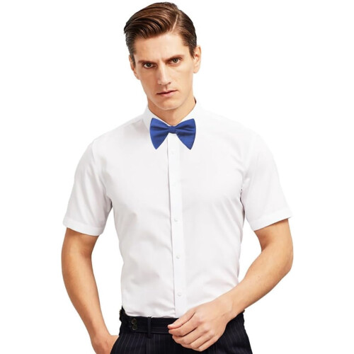Men's Pre-Tied Satin Bow Tie Solid Formal Adjustable Tuxedo 1