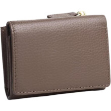 Women's Genuine Leather RFID Wallet Tri-Fold with Zipper