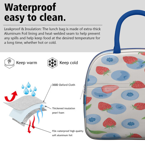 Insulated Lunch Bag Strawberry Design 1 Pack 2