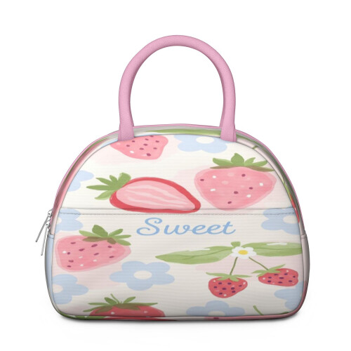 Strawberry Lunch Tote Bag Leakproof Small Cooler 1
