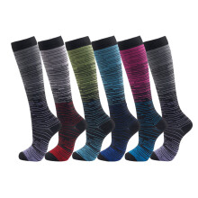 Women's Knee-High Socks Black Non-Slip Breathable 6-Pack