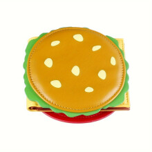 Women's PU Leather Coin Wallet Burger Shape Small Card