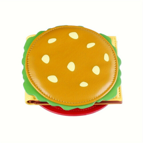Women's PU Leather Coin Wallet Burger Shape Small Card