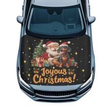 Santa Claus Car Hood Cover Durable Elastic Fabric