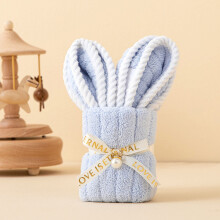 Bunny Hand Towel for Kids – Soft Thick Coral Terry, 1 Pack