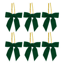 Burgundy Velvet Christmas Bows 6 Pack