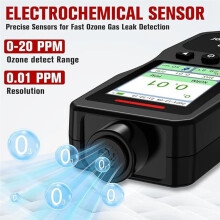 Portable Ozone Detector(0-20 PPM&0.01 PPM High Resolution), Ozone Meter with Alarm,Temp & Humidity Tester US Plug