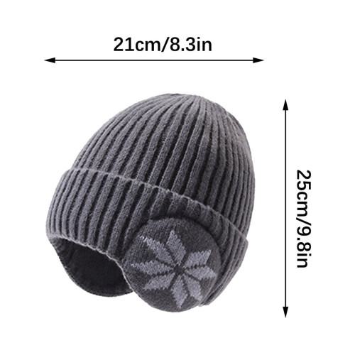 Kids Winter Beanie with Ear Flaps Arctic Wool Lined for 1