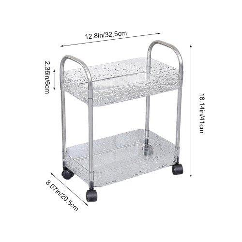 Plastic Two-Tier Movable Storage Rack 41x32.5x20.5 cm 2