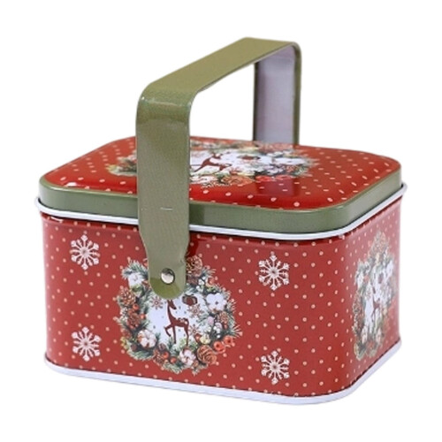 Christmas Cookie Tin Metal Storage Container 1 Pack