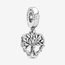 Charm - Pandora - Sukupuuriipus - 925 hopea - Sydän - Family Forever Kaiverrus