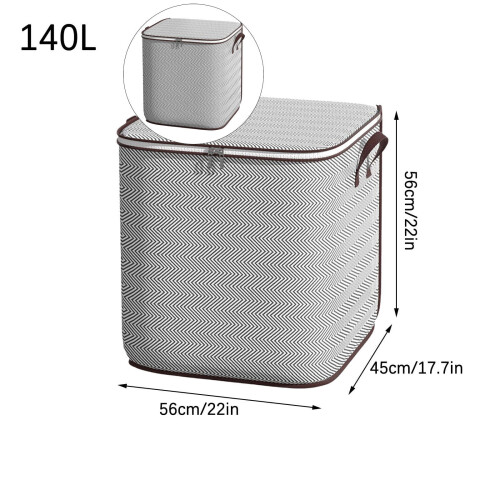 Foldable Clothes Storage Bin with Reinforced Handles and