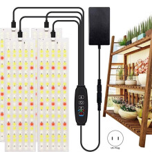 4PC Grow Panel Light Full Spectrum Dimmable Timer Plant Lights Under Cabinet Growing Lamp for Indoor Plants Rack US Plug